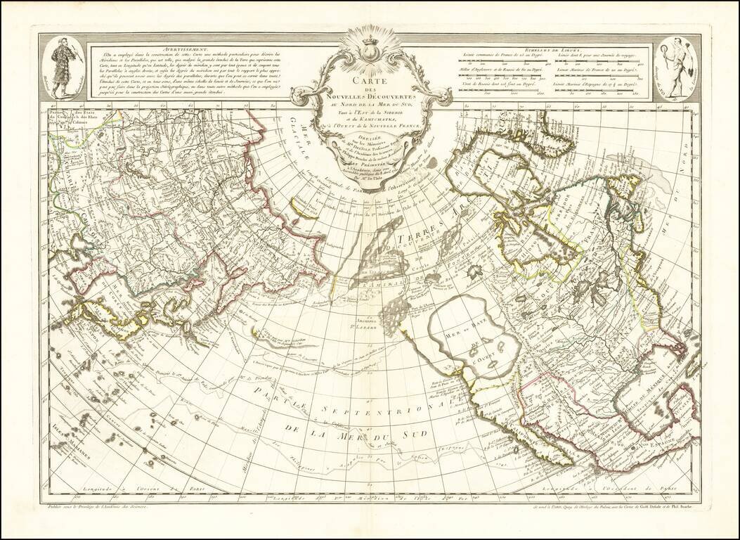Carte Des Nouvelles Decouvertes Au Nord de la Mer de Sud, Tant a l'Est de la Siberie et du Kamtchatcka, Qu'a l'Ouest de la Nouvelle France, Dressee sur les Memoires . . . 1750