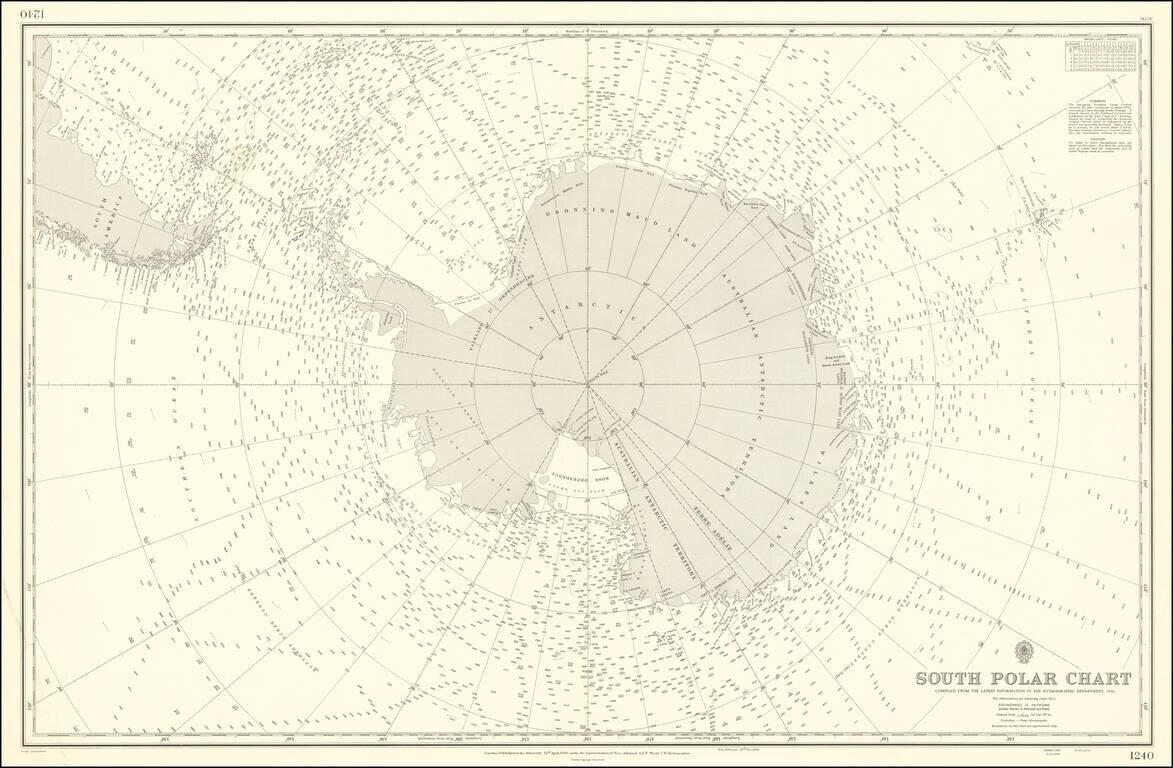 South Polar Chart  Compiled From The Latest Information In the Hydrographic Department, 1956